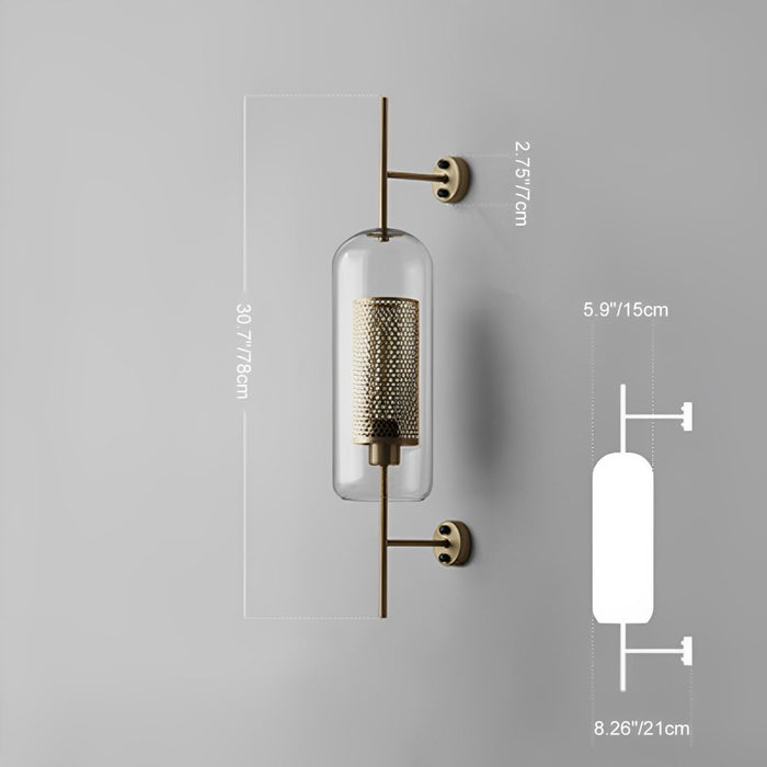 Vintage Industrial Glass Globe LED Wall Sconce, Hardwired Accent Lighting for Hallway/Living Room/Bedroom