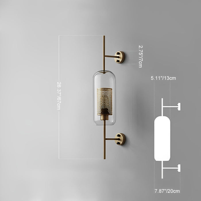 Vintage Industrial Glass Globe LED Wall Sconce, Hardwired Accent Lighting for Hallway/Living Room/Bedroom