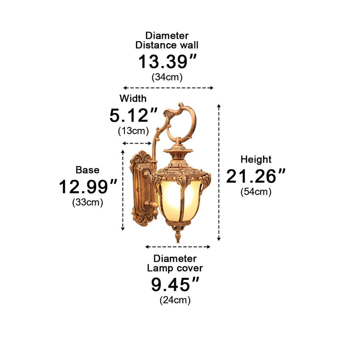 Vintage Outdoor LED Wall Sconce, Waterproof IP56, Die-Cast Aluminum, Porch/Patio/Entryway