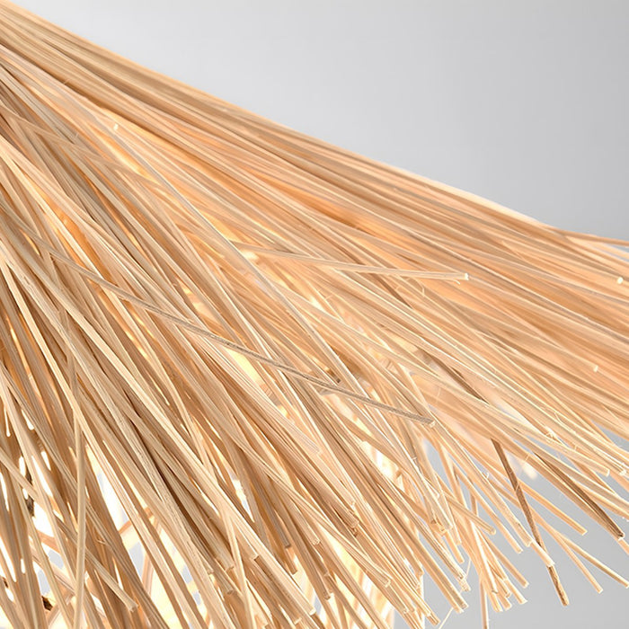 Rattan Woven Bird's Nest Pendant Light, Adjustable LED Ceiling Lamp for Kitchen/Bedroom/Living Room