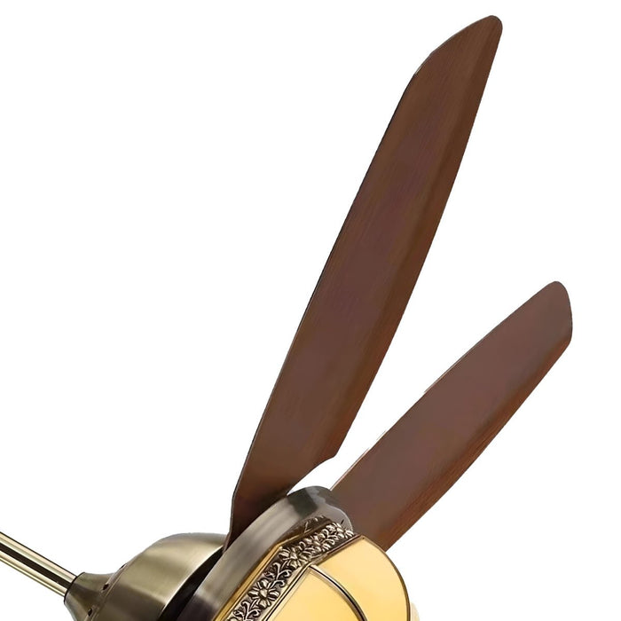 DC Motor Reversible Ceiling Fan, 6-Speed Whisper-Quiet, Vintage Copper-Tone LED Light for Living Room/Bedroom