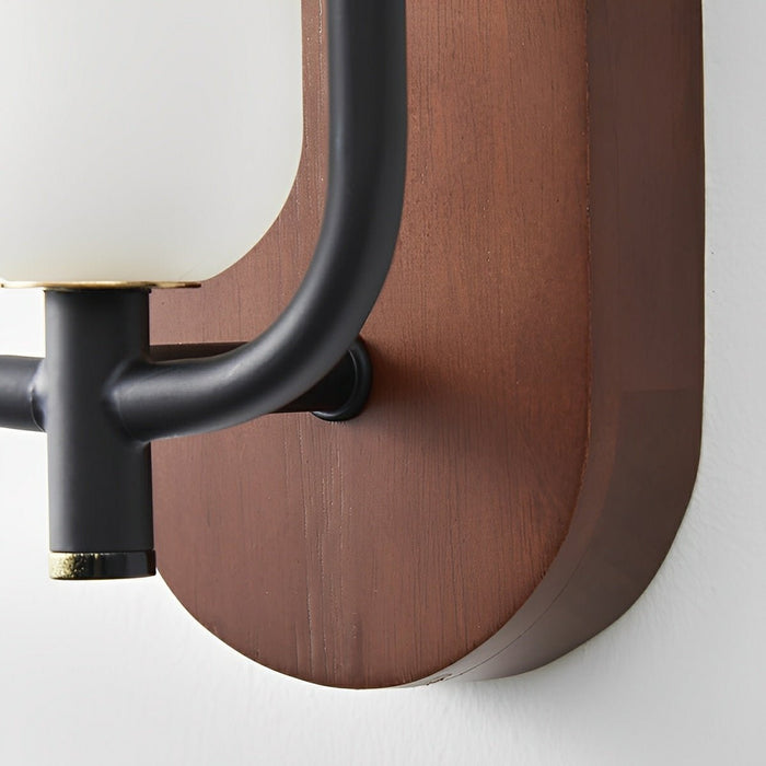 Wood Grain LED Wall Sconce, 3-Color Dimmable, Cylinder Design, for Bedroom/Living Room