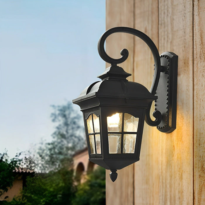 Vintage Rustic Outdoor Wall Sconce, Waterproof LED Lantern, Die-cast Aluminum, Porch/Patio/Entryway Lighting