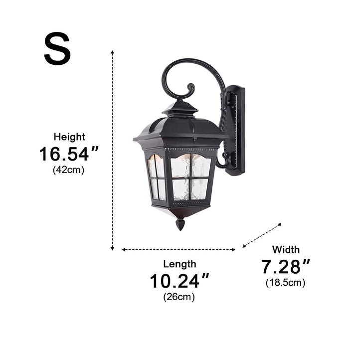 Vintage Rustic Outdoor Wall Sconce, Waterproof LED Lantern, Die-cast Aluminum, Porch/Patio/Entryway Lighting