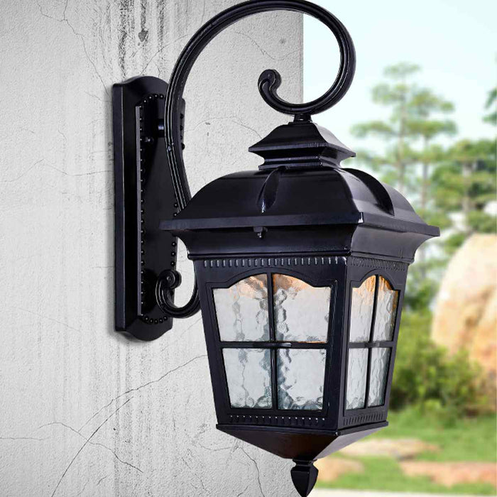 Vintage Rustic Outdoor Wall Sconce, Waterproof LED Lantern, Die-cast Aluminum, Porch/Patio/Entryway Lighting