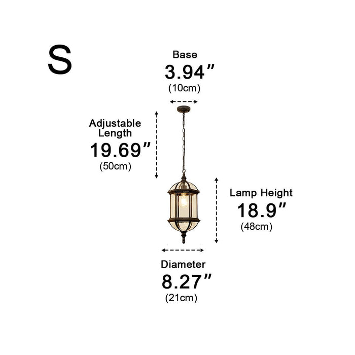 Vintage Rustic Outdoor Pendant Light, Waterproof LED Lantern, Die-cast Aluminum, Yard/Garden/Patio