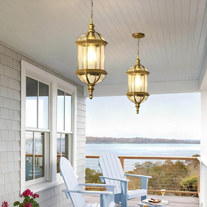 Vintage Rustic Outdoor Pendant Light, Waterproof LED Lantern, Die-cast Aluminum, Yard/Garden/Patio