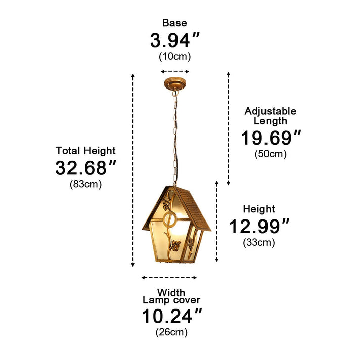 Rustic Outdoor LED Pendant Light, Waterproof IP56, Die-cast Aluminum, for Patio/Porch/Garden