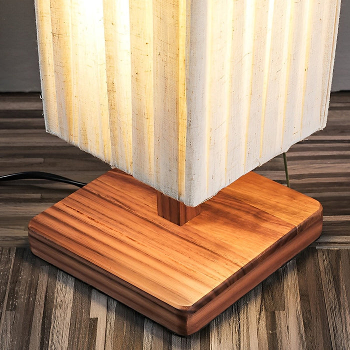 Vintage Square Column Floor Lamp - Elegant LED Lighting, Modern Wood Design
