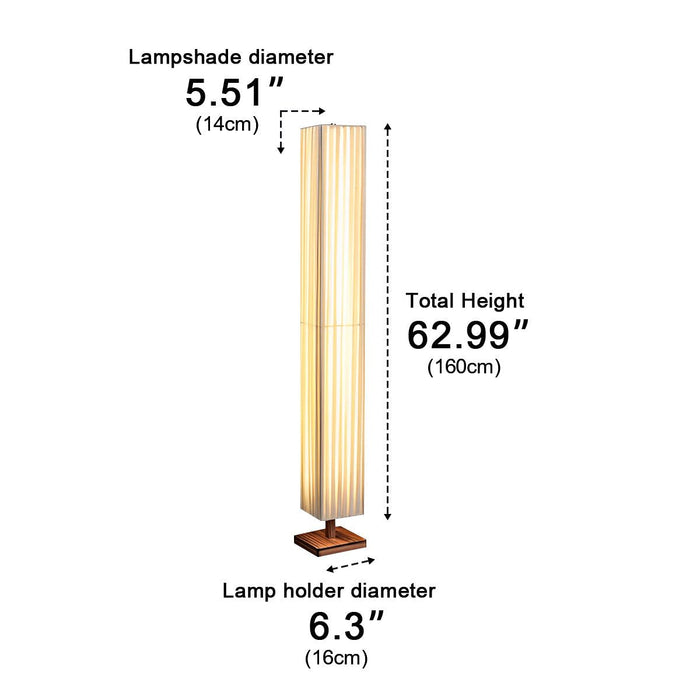 Vintage Square Column Floor Lamp - Elegant LED Lighting, Modern Wood Design