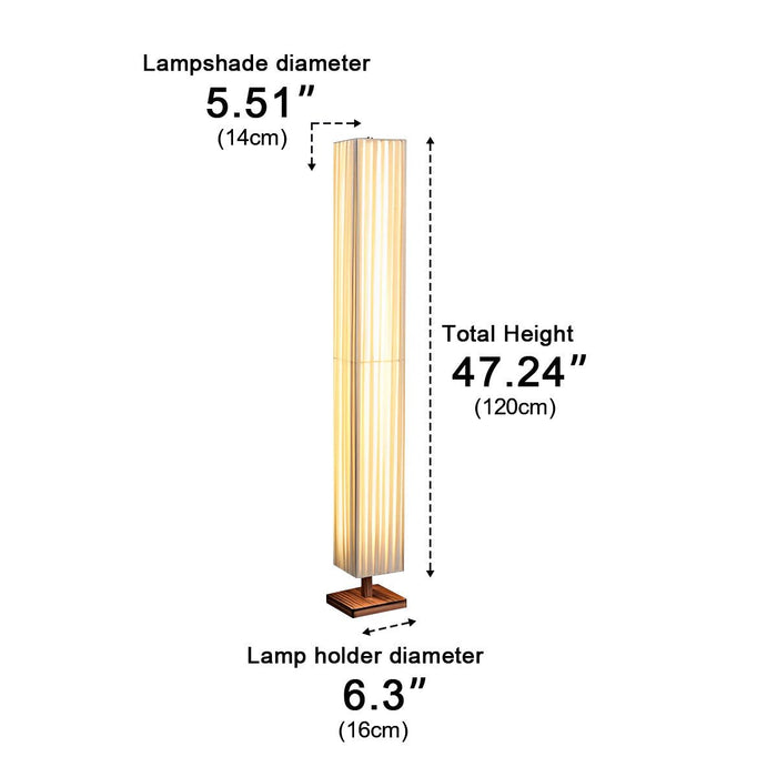 Vintage Square Column Floor Lamp - Elegant LED Lighting, Modern Wood Design