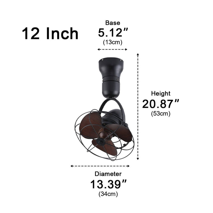 Ceiling Fan - Vintage Swing Rotation, 6-Speed DC Motor, Modern Retro Style