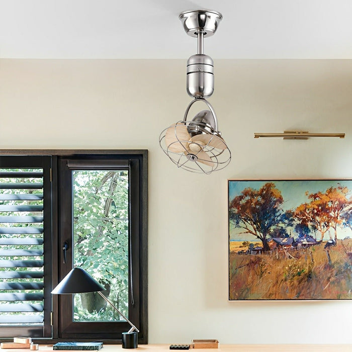 Ceiling Fan Wall Fan - Vintage Swing Rotation, 6-Speed DC Motor, Industrial Metal