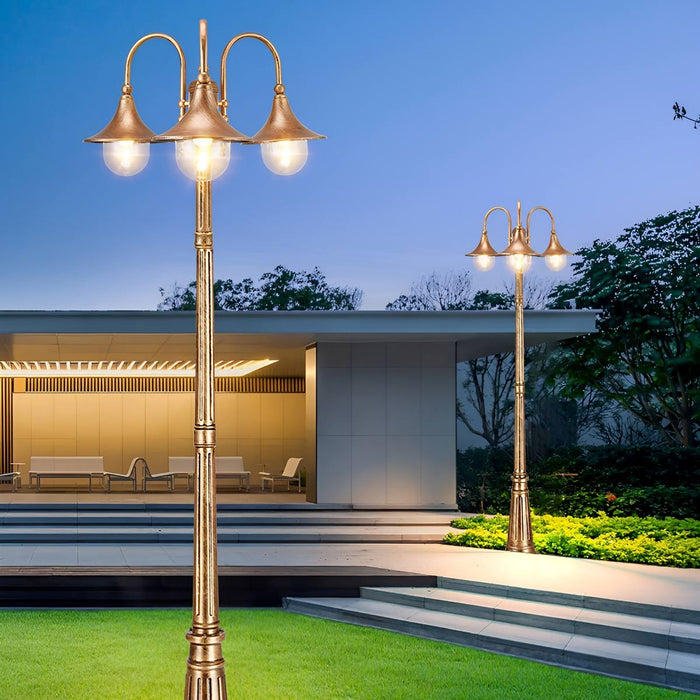 Vintage Waterproof Flared LED Outdoor Pathway Pole Light - Street Light, High Mast Lighting / Lamp Post, Garden Driveway