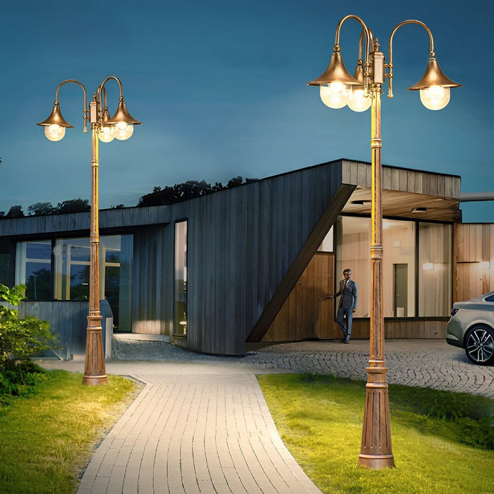 Vintage Waterproof Flared LED Outdoor Pathway Pole Light - Street Light, High Mast Lighting / Lamp Post, Garden Driveway