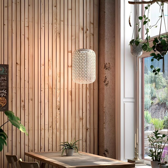 Vintage Rattan LED Outdoor Ceiling Lantern - Waterproof, Rustic Style, Patio Lighting
