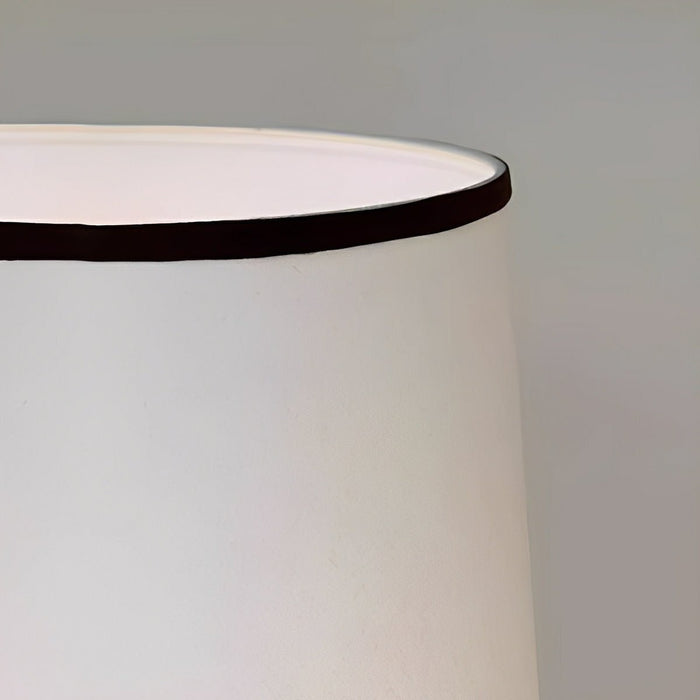 Vintage Wood Tapered Floor Lamp - Fabric Shade, Remote Control Dimming, Modern Retro Style