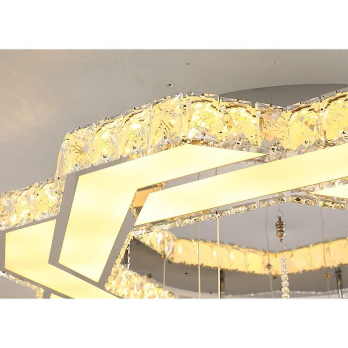 Ambient Crystal LED Flush Mount Light - 20''/24''/31''. Gold or Silver