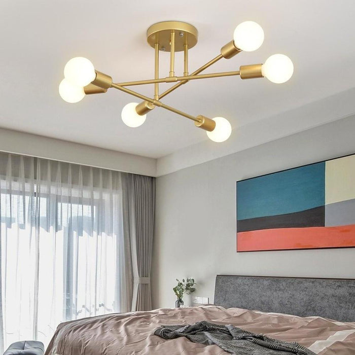 Geometrical Linear Modern Sputnik Flush Mount Light LED Ceiling Light
