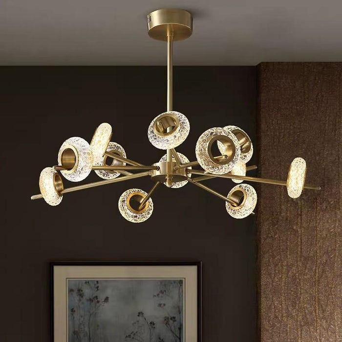 Electroplated Metal Crystal LED Gold Modern Chandeliers Ceiling Lights