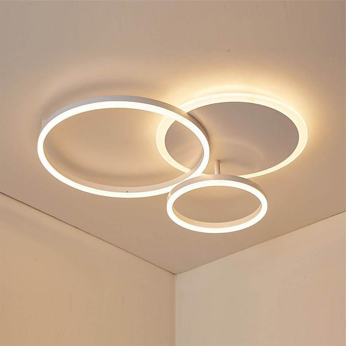 3-Layers LED Modern Circle Flush Mount Light - 3-Color Dimmable. 26x20