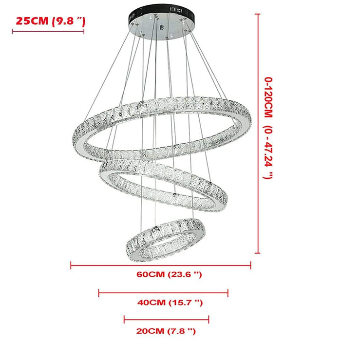 3 Circles Design Electroplated Crystal Dimmable LED Modern Chandeliers