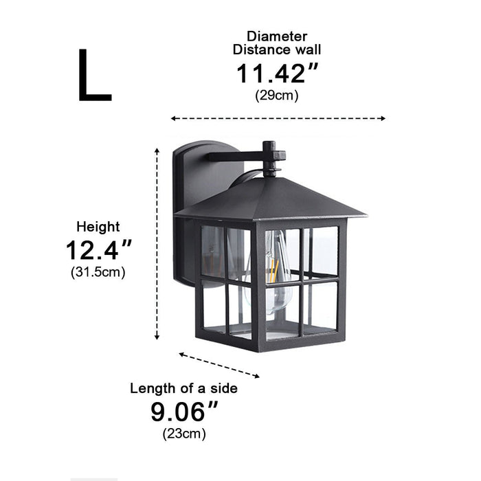 Farmhouse Cross Lantern Outdoor LED Wall Light, Waterproof Porch/Patio, Solar Hardwired, Die-cast Aluminum