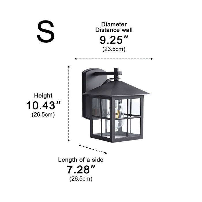 Farmhouse Cross Lantern Outdoor LED Wall Light, Waterproof Porch/Patio, Solar Hardwired, Die-cast Aluminum