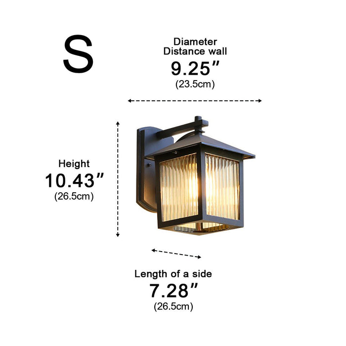 Farmhouse Cross Lantern Outdoor LED Wall Light, Waterproof Porch/Patio, Solar Hardwired, Die-cast Aluminum