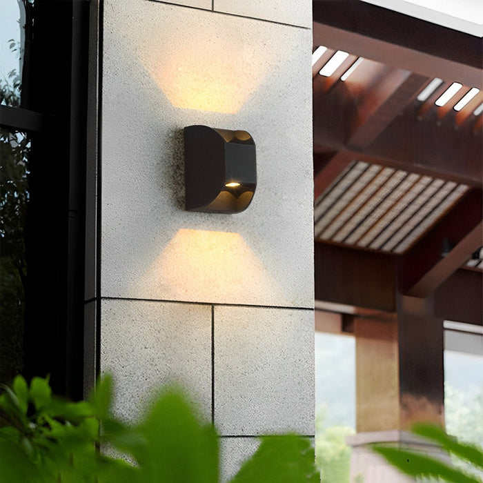 Waterproof Black Up and Down LED Outdoor Wall Sconces - Modern Exterior Lighting Fixture