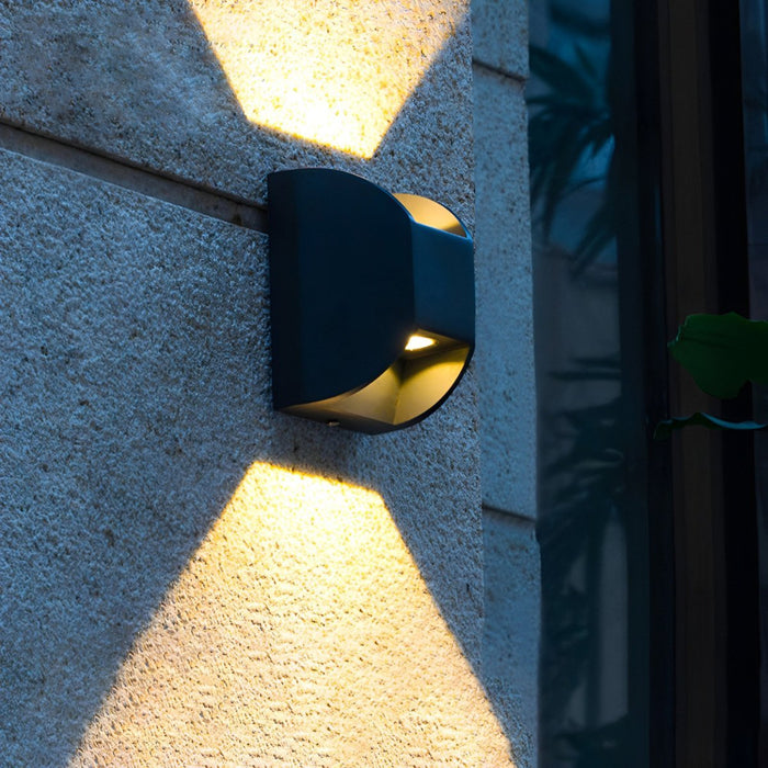 Waterproof Black Up and Down LED Outdoor Wall Sconces - Modern Exterior Lighting Fixture