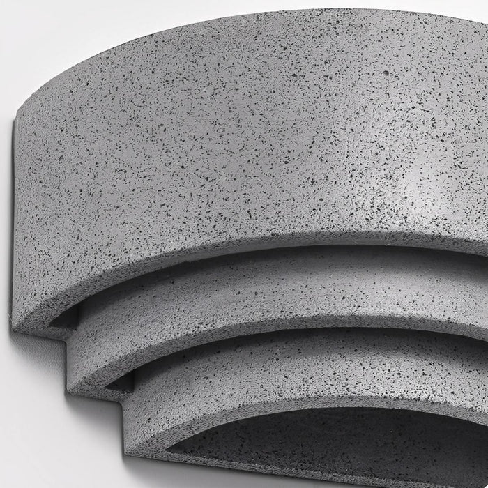 Concrete Tiered Up/Down LED Outdoor Wall Light - Modern, Weatherproof Accent Sconce, Exterior Lighting