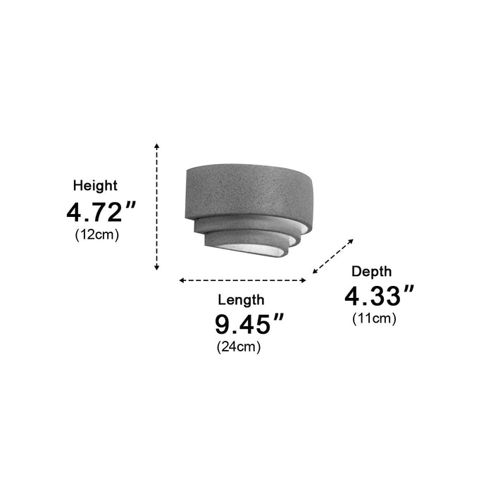 Concrete Tiered Up/Down LED Outdoor Wall Light - Modern, Weatherproof Accent Sconce, Exterior Lighting