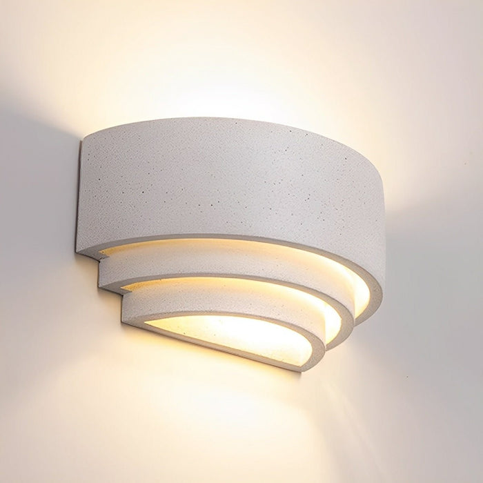 Concrete Tiered Up/Down LED Outdoor Wall Light - Modern, Weatherproof Accent Sconce, Exterior Lighting