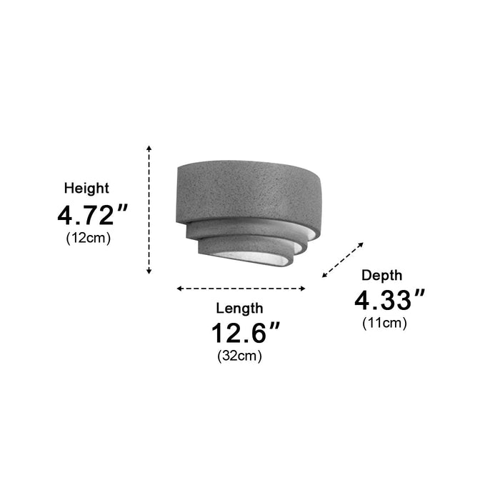 Concrete Tiered Up/Down LED Outdoor Wall Light - Modern, Weatherproof Accent Sconce, Exterior Lighting