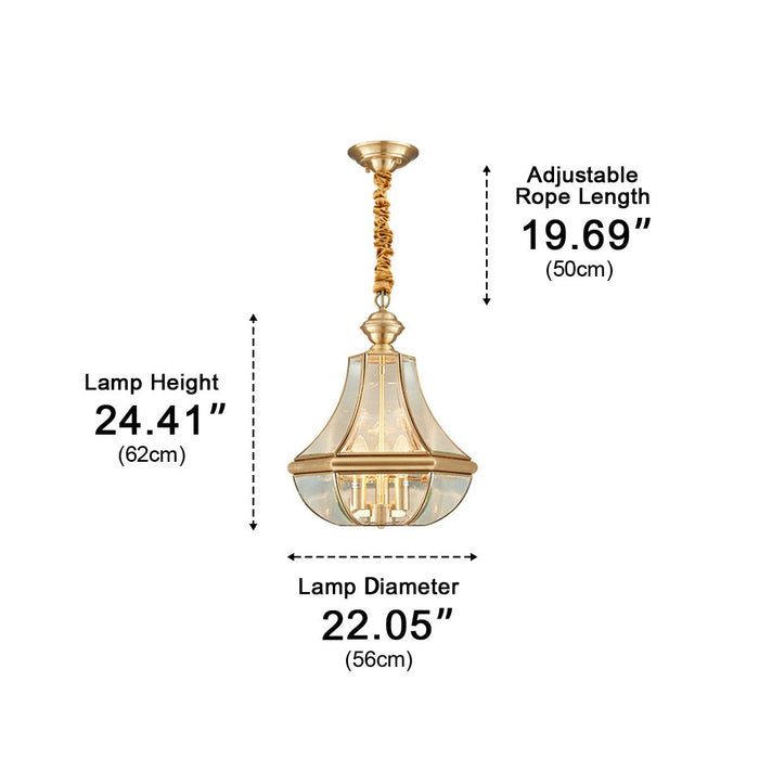Outdoor Pendant Light - Waterproof Copper Diamond LED Fixture, Luxury Exterior Lighting
