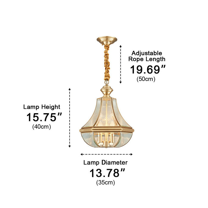 Outdoor Pendant Light - Waterproof Copper Diamond LED Fixture, Luxury Exterior Lighting