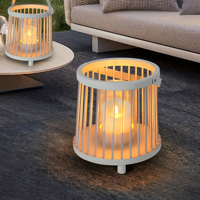Cylinder Outdoor Floor Lamps, Hanging LED Candle Lanterns - Waterproof Design, Rechargeable