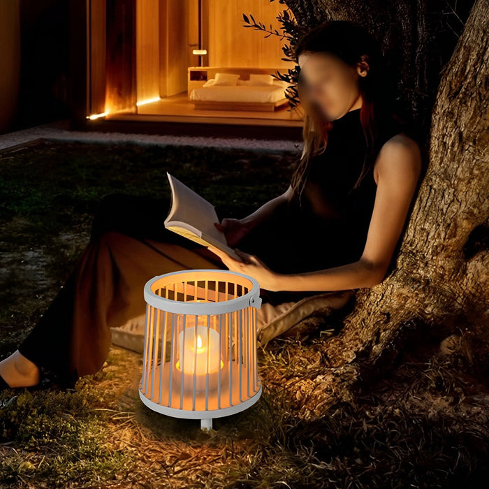 Cylinder Outdoor Floor Lamps, Hanging LED Candle Lanterns - Waterproof Design, Rechargeable