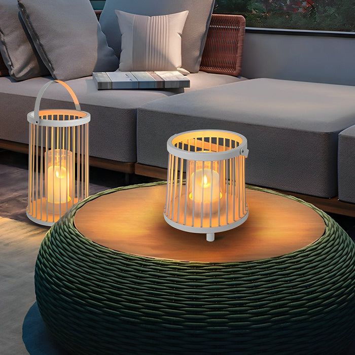 Cylinder Outdoor Floor Lamps, Hanging LED Candle Lanterns - Waterproof Design, Rechargeable