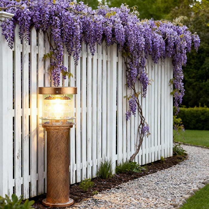 Cylinder Tiered LED Outdoor Landscape Lighting - Modern Lawn Lamp Post, Garden Pathway Light