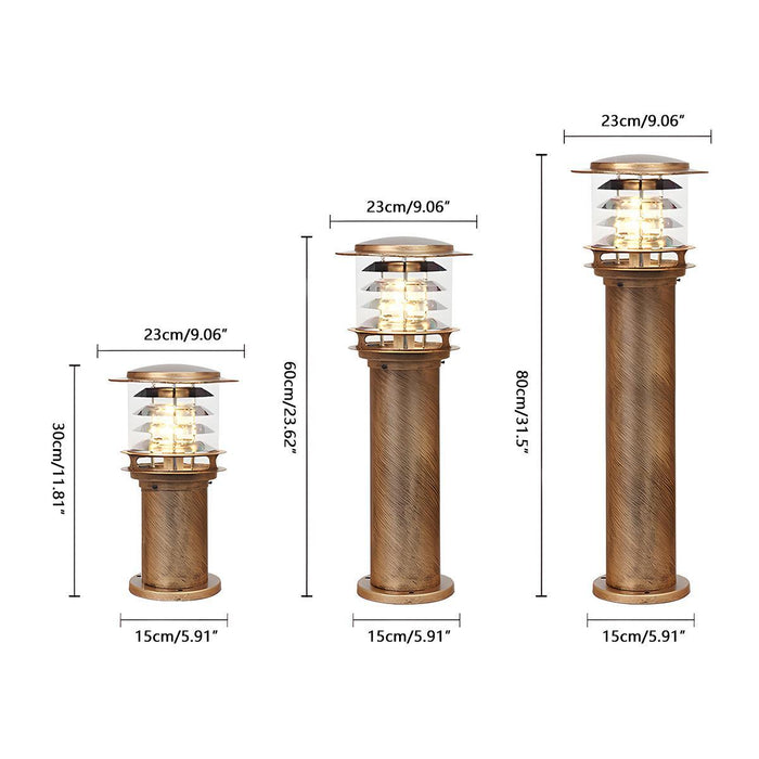 Cylinder Tiered LED Outdoor Landscape Lighting - Modern Lawn Lamp Post, Garden Pathway Light