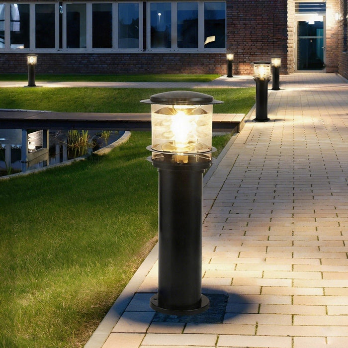 Cylinder Tiered LED Outdoor Landscape Lighting - Modern Lawn Lamp Post, Garden Pathway Light