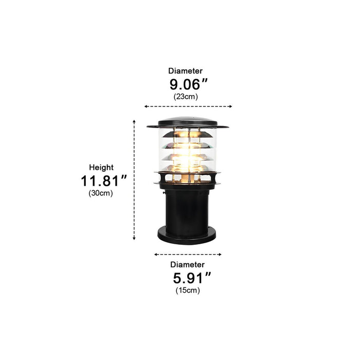Cylinder Tiered LED Outdoor Landscape Lighting - Modern Lawn Lamp Post, Garden Pathway Light