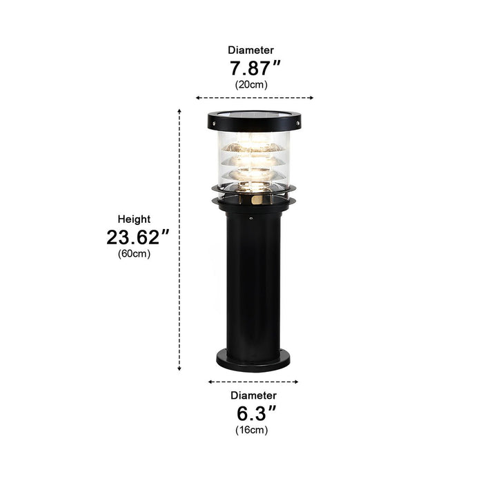 Cylinder Tiered LED Outdoor Landscape Lighting - Modern Lawn Lamp Post, Garden Pathway Light