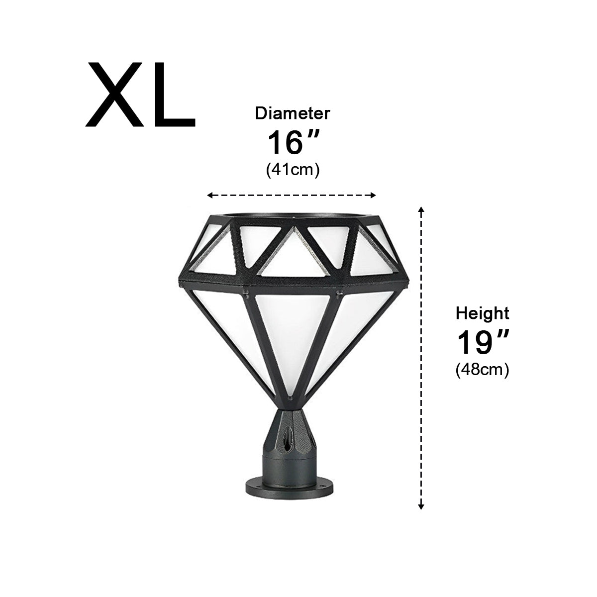 Diamond Shaped LED Post Cap Lights - Outdoor Fence Post Lighting, Waterproof Decorative Lamp