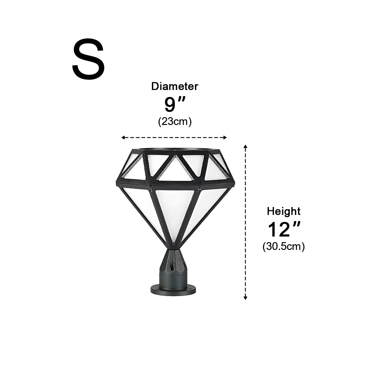 Diamond Shaped LED Post Cap Lights - Outdoor Fence Post Lighting, Waterproof Decorative Lamp