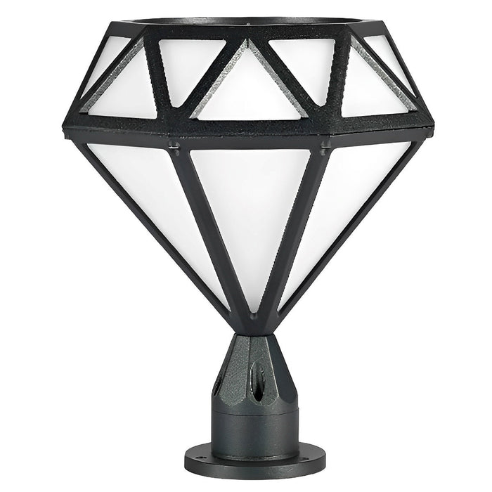 Diamond Shaped LED Post Cap Lights - Outdoor Fence Post Lighting, Waterproof Decorative Lamp