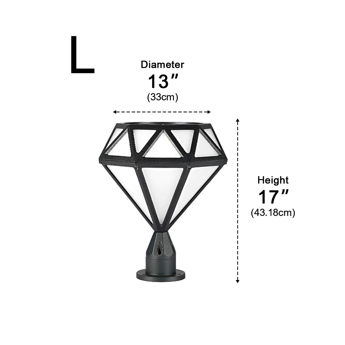 Diamond Shaped LED Post Cap Lights - Outdoor Fence Post Lighting, Waterproof Decorative Lamp