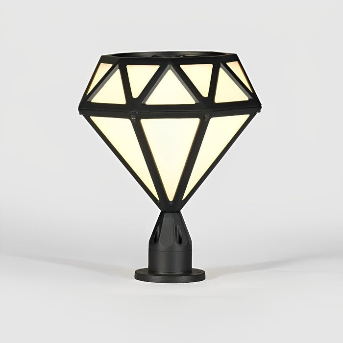 Diamond Shaped LED Post Cap Lights - Outdoor Fence Post Lighting, Waterproof Decorative Lamp